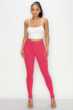 LV-300 HOT PINK HIGH WAISTED COLORED JEANS