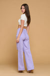 LVB-230 LILAC HIGH WAISTED STRETCHY COLORED WIDE LEG JEANS