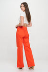 LVB-230 TANGERINE HIGH WAISTED STRETCHY COLORED WIDE LEG JEANS