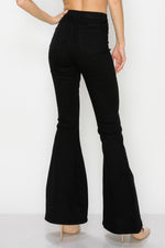 Wholesale High Waisted Bell Bottom Ripped & Distressed Destroyed Jeans BC-001 - BLACK Denim Medium Blue Wash Dark Denim. High Waisted Skinny Ripped & Distressed Women Jeans. High rise colored jeans. Small minimum wholesale. Wholesale Lover Brand Fashion USA Los Angeles Women Jeans Distributor Supplier Made in USA