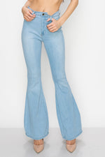 Wholesale High Quality Flare Jeans Trousers - BC-003 Wholesale High Waisted Bell Bottom Light Denim. High Waisted Skinny Ripped & Distressed Destroyed Women Jeans. High rise colored jeans. fashion nova Style vibrantmiu style fashiongo style l&b apparel wholesale lucky & blessed flare jeans western wholesale