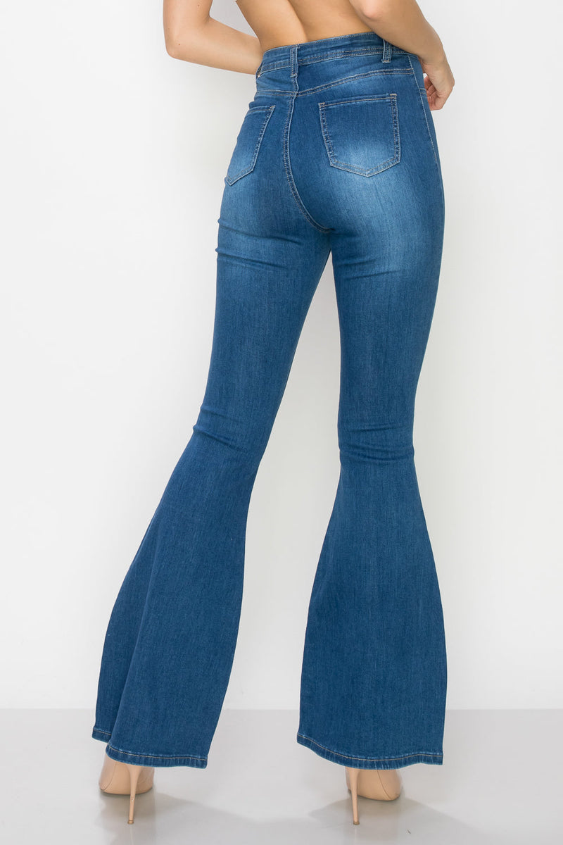 Wholesale High Waisted Bell Bottom Ripped & Distressed Destroyed Jeans BC-004 - Light Denim Medium Blue Wash Dark Denim. High Waisted Skinny Ripped & Distressed Women Jeans. High rise colored jeans. fashion nova Style vibrantmiu style fashiongo style l&b apparel wholesale lucky & blessed flare jeans western wholesale