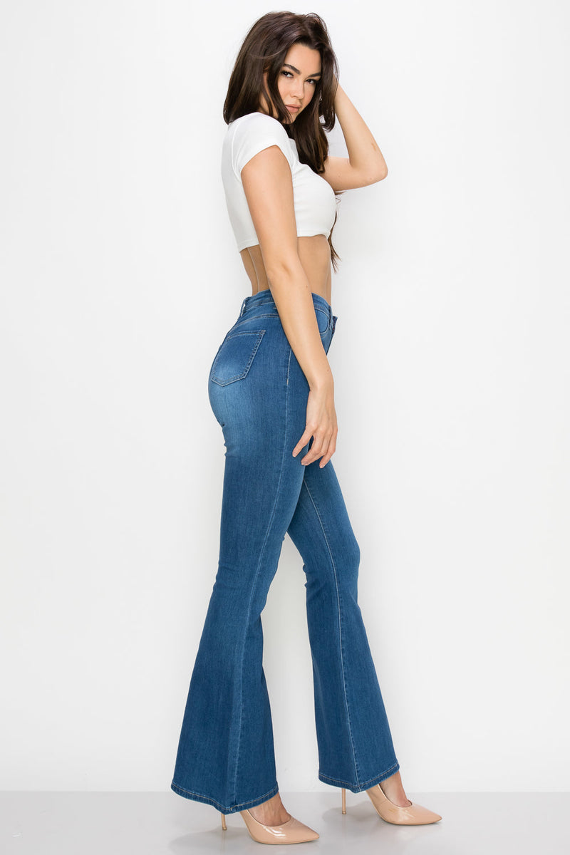 Wholesale High Waisted Bell Bottom Ripped & Distressed Destroyed Jeans BC-004 - Light Denim Medium Blue Wash Dark Denim. High Waisted Skinny Ripped & Distressed Women Jeans. High rise colored jeans. fashion nova Style vibrantmiu style fashiongo style l&b apparel wholesale lucky & blessed flare jeans western wholesale