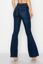 BC-005 HIGH WAISTED STRETCHY BELL BOTTOM JEANS DARK BLUE