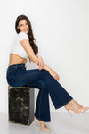 BC-005 HIGH WAISTED STRETCHY BELL BOTTOM JEANS DARK BLUE