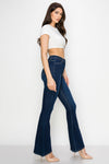 BC-005 HIGH WAISTED STRETCHY BELL BOTTOM JEANS DARK BLUE