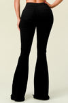 BC-012 HIGH WAISTED STRETCHY RIPPED BELL BOTTOM JEANS BLACK