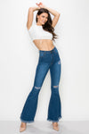 Wholesale High Waisted Bell Bottom Ripped & Distressed Destroyed Jeans BC-013- Light Denim Medium Blue Wash Dark Denim Wide Leg. High Waisted Skinny Ripped Distressed Women Jeans. High rise colored jeans. fashion nova vibrantmiu style fashiongo style l&b apparel wholesale lucky & blessed flare jeans western wholesale