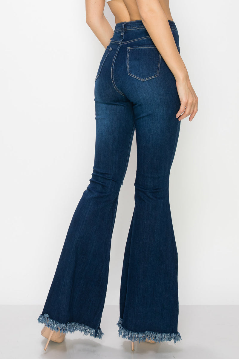 Wholesale High Waisted Bell Bottom Ripped & Distressed Destroyed Jeans BC-014- Light Denim Medium Blue Wash Dark Denim Wide Leg. High Waisted Skinny Ripped Distressed Women Jeans. High rise colored jeans. fashion nova vibrantmiu style fashiongo style l&b apparel wholesale lucky & blessed flare jeans western wholesale