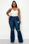 PLUS SIZE DISTRESSED BELL BOTTOMS