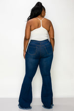 PLUS SIZE DISTRESSED BELL BOTTOMS