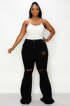 PLUS SIZE DISTRESSED BELL BOTTOMS