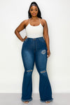 PLUS SIZE DISTRESSED BELL BOTTOMS