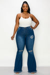 PLUS SIZE DISTRESSED BELL BOTTOMS