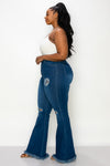 PLUS SIZE DISTRESSED BELL BOTTOMS