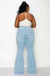 PLUS SIZE DISTRESSED BELL BOTTOMS