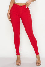 LV-300 RED HIGH WAISTED COLORED JEANS
