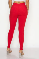 LV-300 RED HIGH WAISTED COLORED JEANS