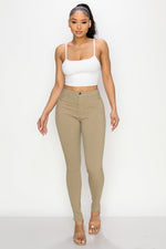 LV-300 KHAKI HIGH WAISTED COLORED JEANS