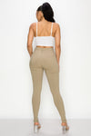 LV-300 KHAKI HIGH WAISTED COLORED JEANS