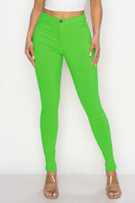 LV-300 APPLE GREEN HIGH WAISTED COLORED JEANS