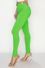 LV-300 APPLE GREEN HIGH WAISTED COLORED JEANS