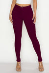LV-300 BURGUNDY HIGH WAISTED COLORED JEANS