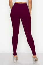 LV-300 BURGUNDY HIGH WAISTED COLORED JEANS