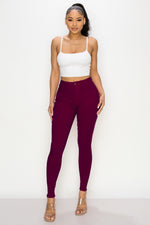 LV-300 BURGUNDY HIGH WAISTED COLORED JEANS