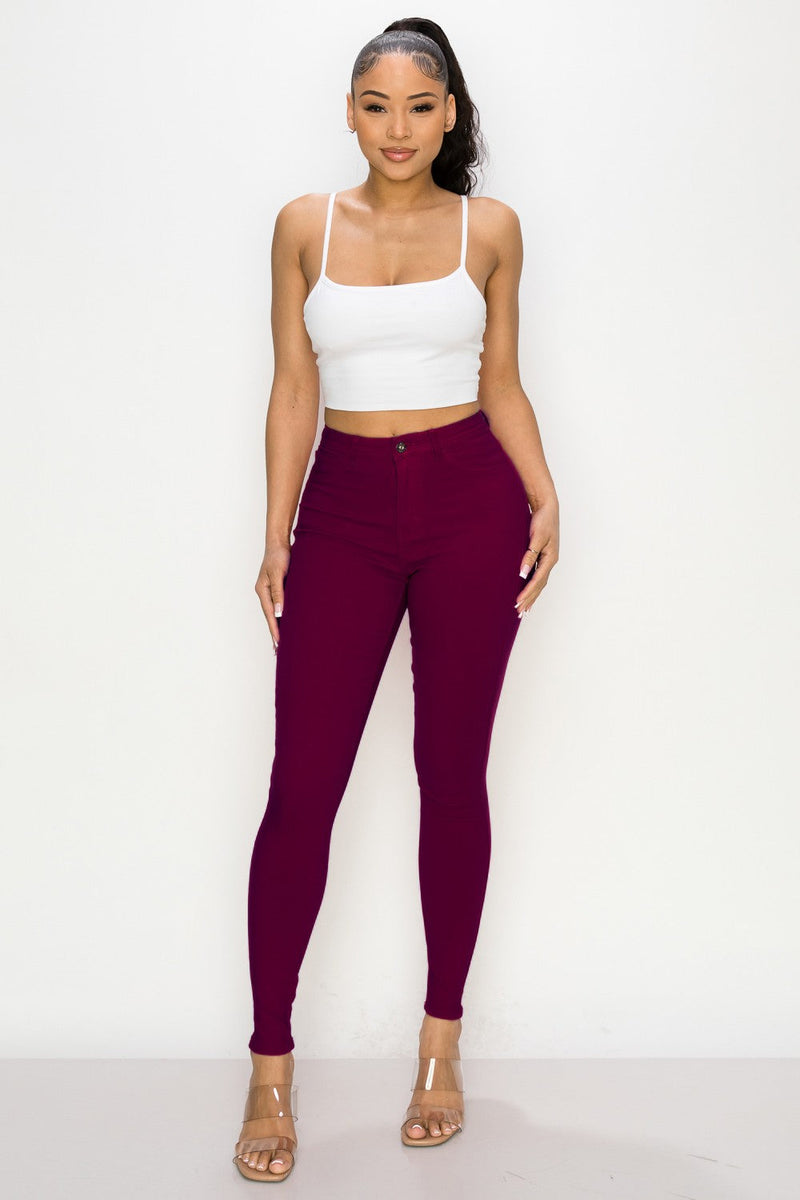 HIGH WAISTED COLORED SUPER-STRETCH JEANS BURG - LOVER BRAND FASHION