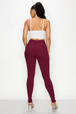 LV-300 BURGUNDY HIGH WAISTED COLORED JEANS