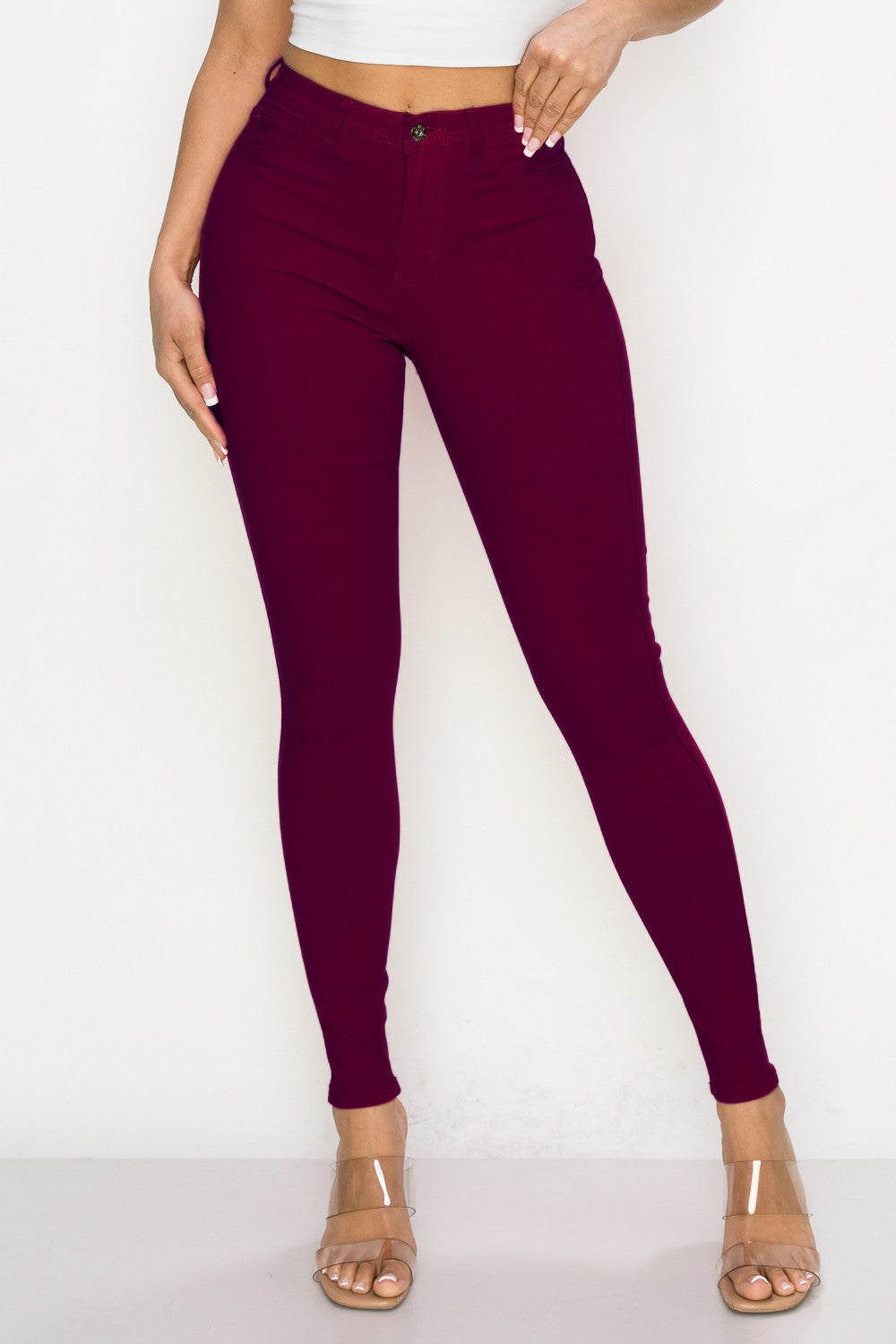 erindringer læser Duchess HIGH WAISTED COLORED SUPER-STRETCH JEANS BURG - LOVER BRAND FASHION