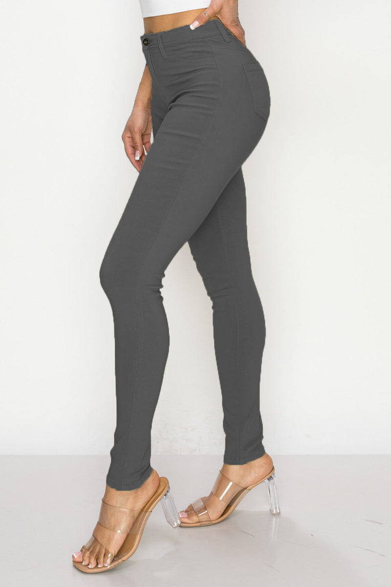 LV-300 DARK GREY HIGH WAISTED COLORED JEANS