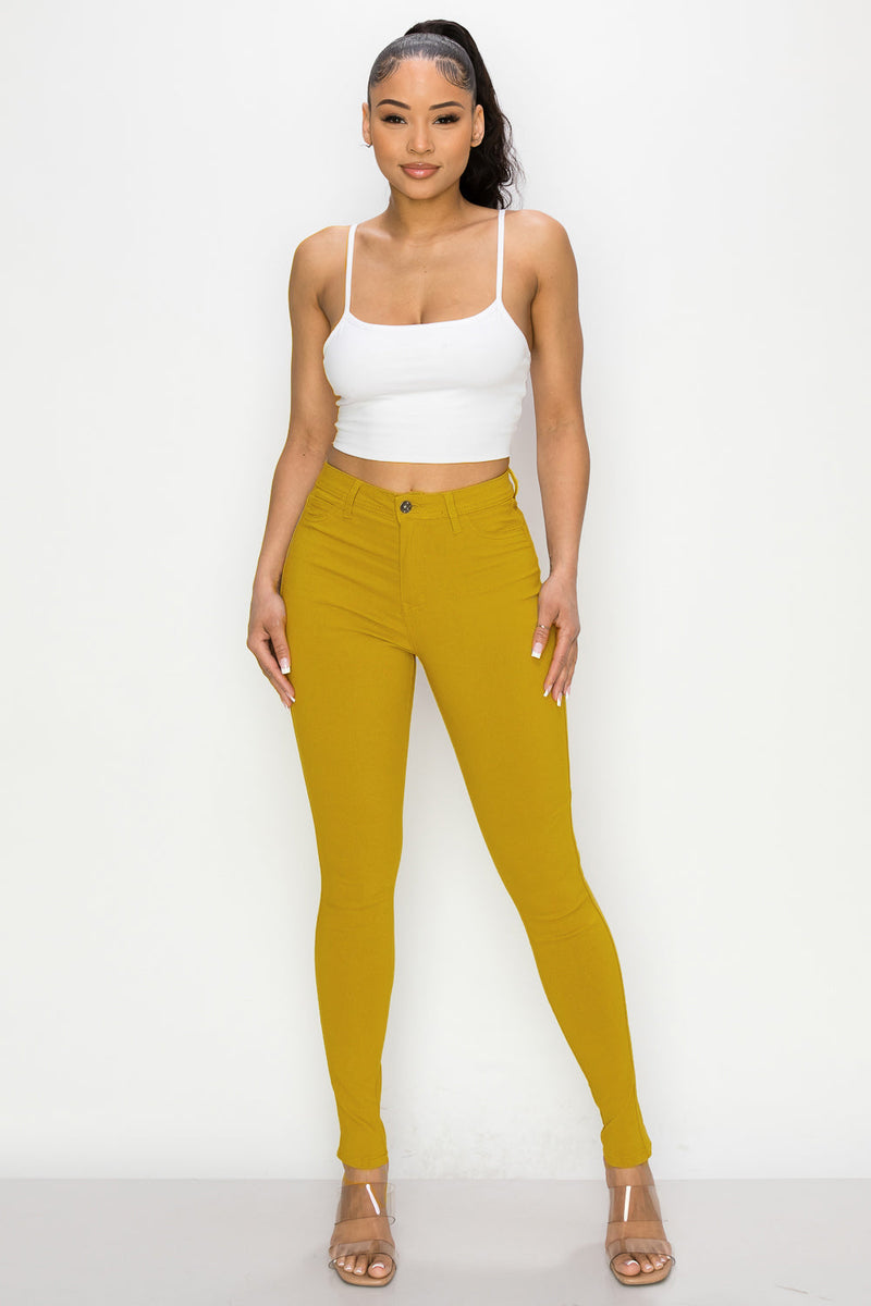 LV-300 MUSTARD HIGH WAISTED COLORED JEANS