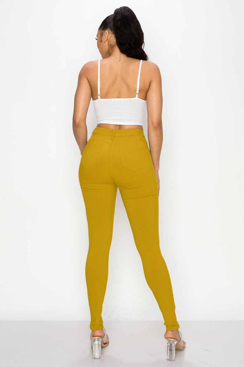 LV-300 MUSTARD HIGH WAISTED COLORED JEANS