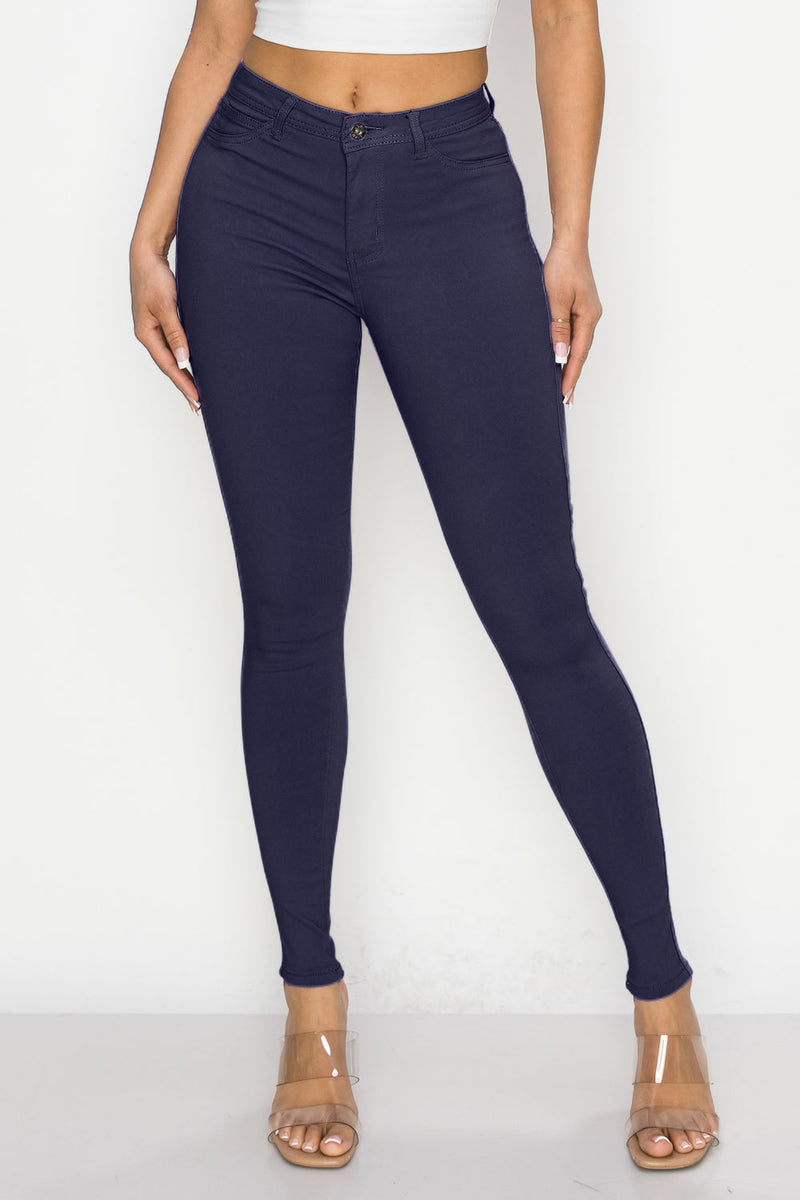 HIGH WAISTED COLORED SUPER-STRETCH JEANS LILAC - LOVER BRAND FASHION