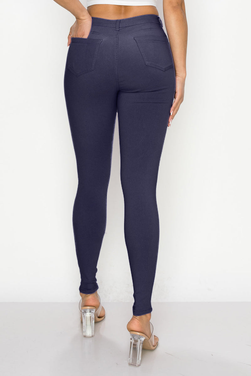 HIGH WAISTED COLORED SUPER-STRETCH JEANS BLACK - LOVER BRAND FASHION