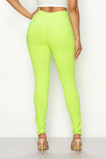 LV-300 NEON GREEN HIGH WAISTED COLORED JEANS