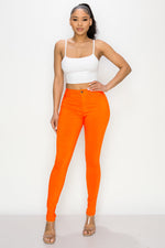 LV-300 NEON ORANGE HIGH WAISTED COLORED JEANS