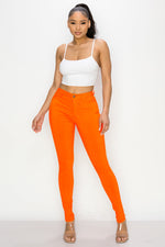 LV-300 NEON ORANGE HIGH WAISTED COLORED JEANS