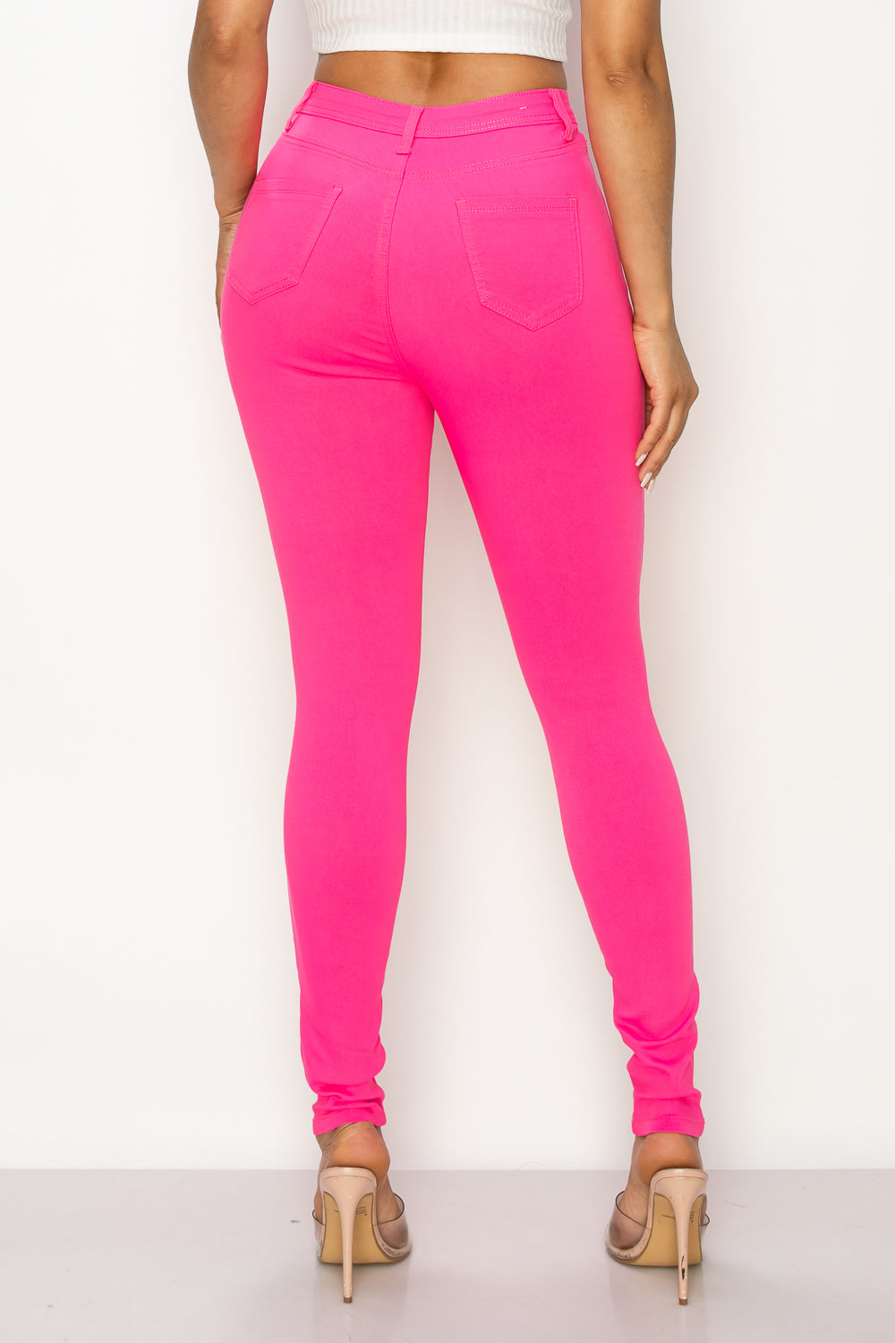 HIGH WAISTED SUPER-STRETCH JEANS NEON GREEN - LOVER BRAND FASHION