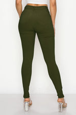 LV-300 OLIVE HIGH WAISTED COLORED JEANS