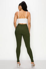 LV-300 OLIVE HIGH WAISTED COLORED JEANS