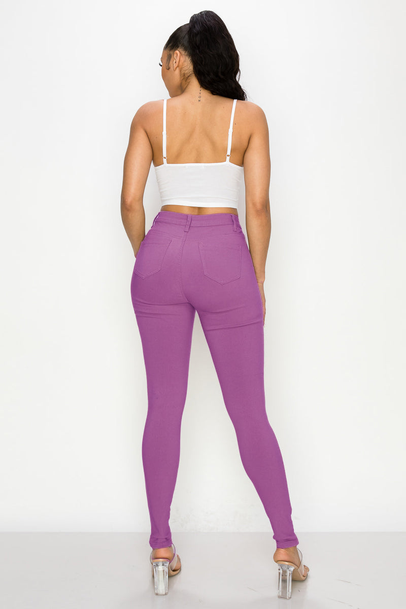 LV-300 PURPLE HIGH WAISTED COLORED JEANS