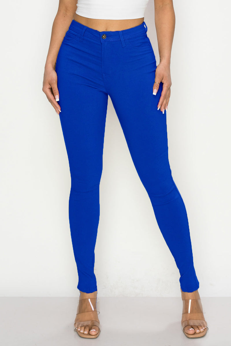 HIGH WAISTED COLORED SUPER-STRETCH JEANS SKY - LOVER BRAND FASHION