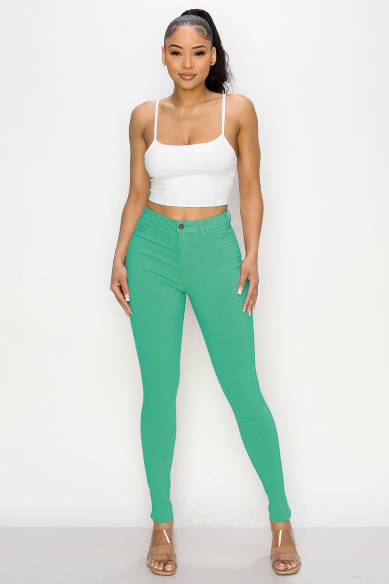 LV-300 TURQUOISE HIGH WAISTED COLORED JEANS