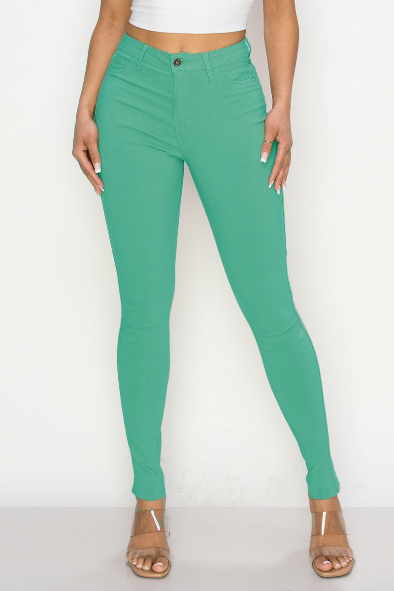 LV-300 TURQUOISE HIGH WAISTED COLORED JEANS