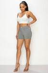 SH-300 LIGHT GREY SEXY CUT OPEN BUTTON DENIM SHORTS