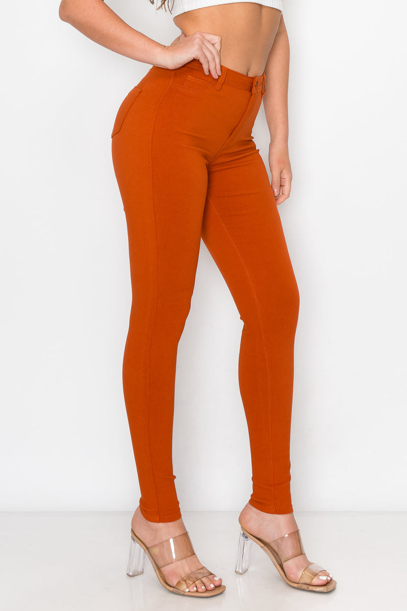 LV-300 RUST HIGH WAISTED COLORED JEANS